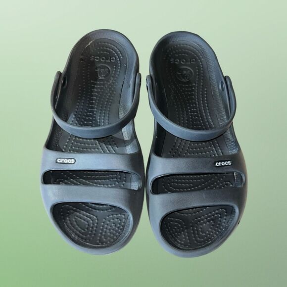 Crocs Black Cleo II Mary Jane’s Women's Sandal Size 10 - Picture 2 of 5